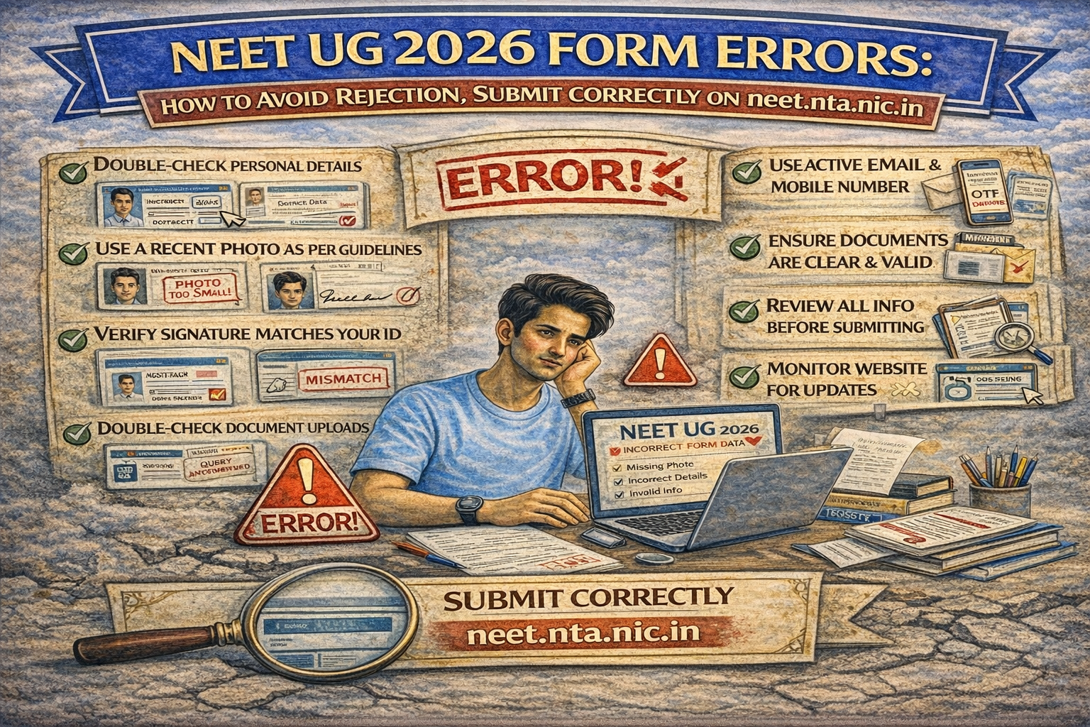 NEET UG 2026 Form Errors: How to Avoid Rejection, Submit Correctly on neet. nta. nic. in